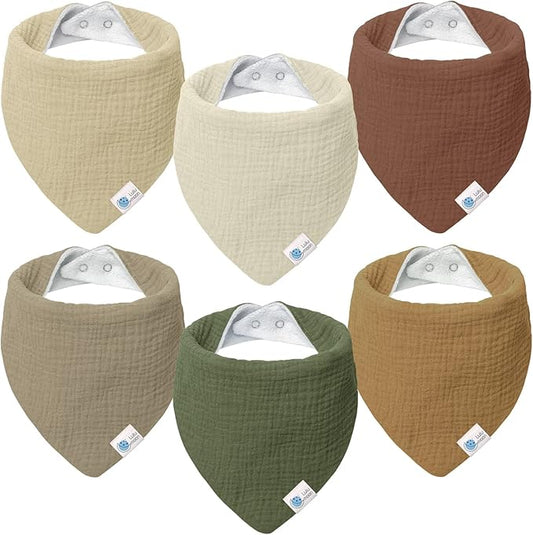 LULU MOON podbradníky typu bandana na cvoky 0–36 mes. x6