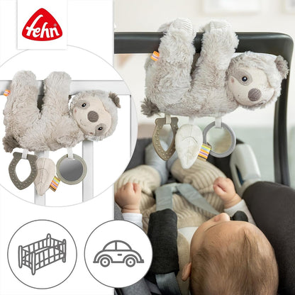 FEHN Activity plush SLOTH stroller and car seat toy, 22 cm