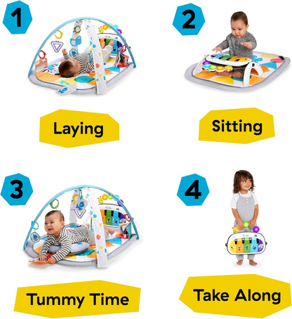 BABY EINSTEIN Kickin' Tunes 4v1 vzdelávacia podložka + hračky