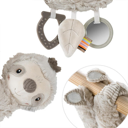FEHN Activity plush SLOTH stroller and car seat toy, 22 cm