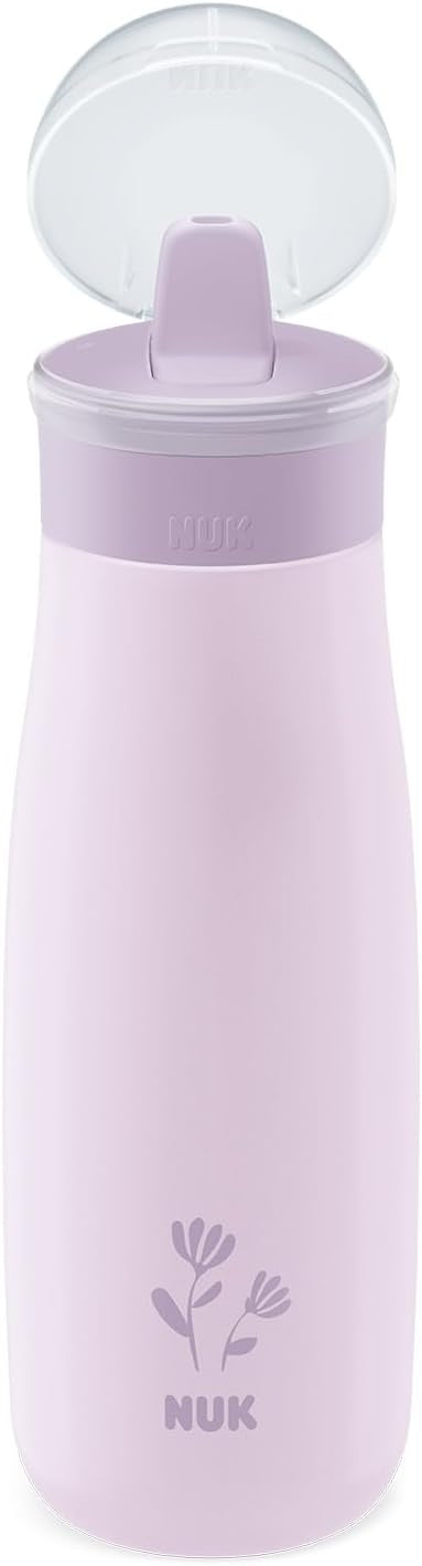 NUK Mini-Me Flip oceľová fľaša so slamkou a náustkom 500 ml 12 m+