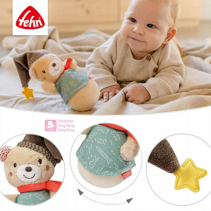 FEHN Medvedík Bruno hrkálka 14cm