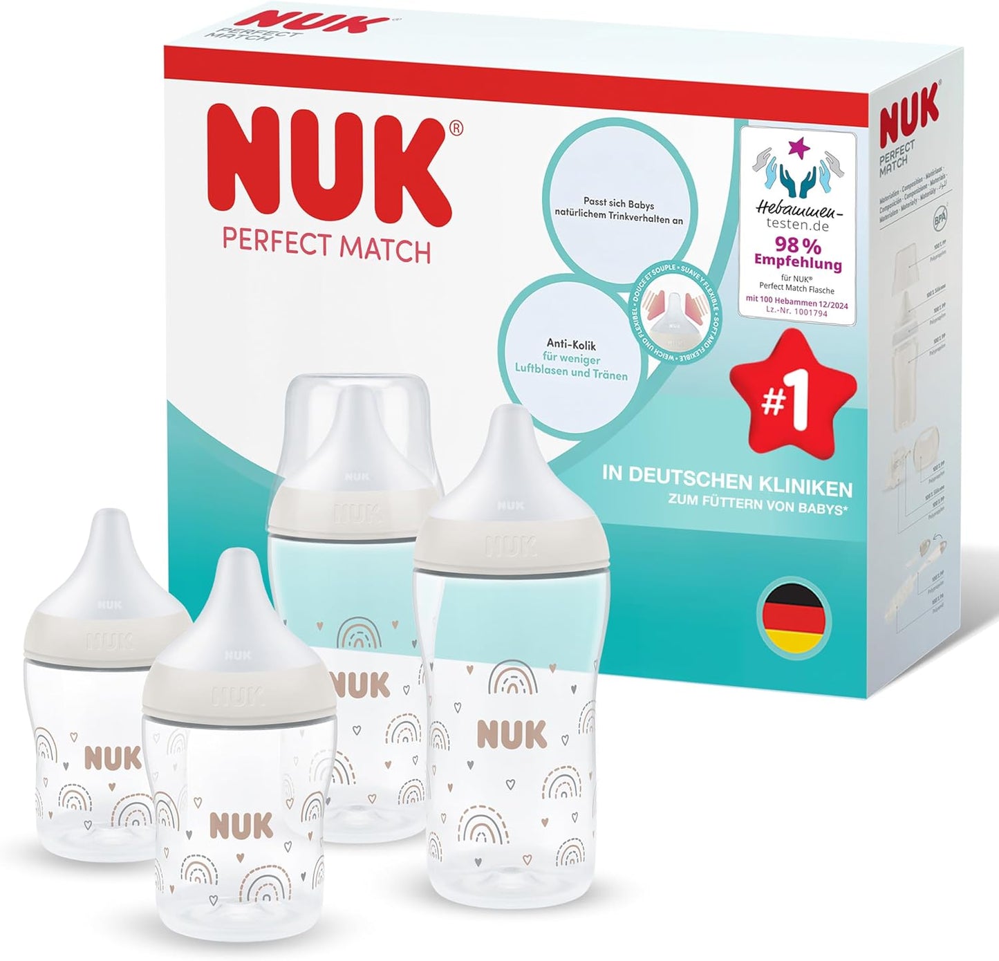 NUK Perfect Match anti-colic bottles 150/260 ml 3m+
