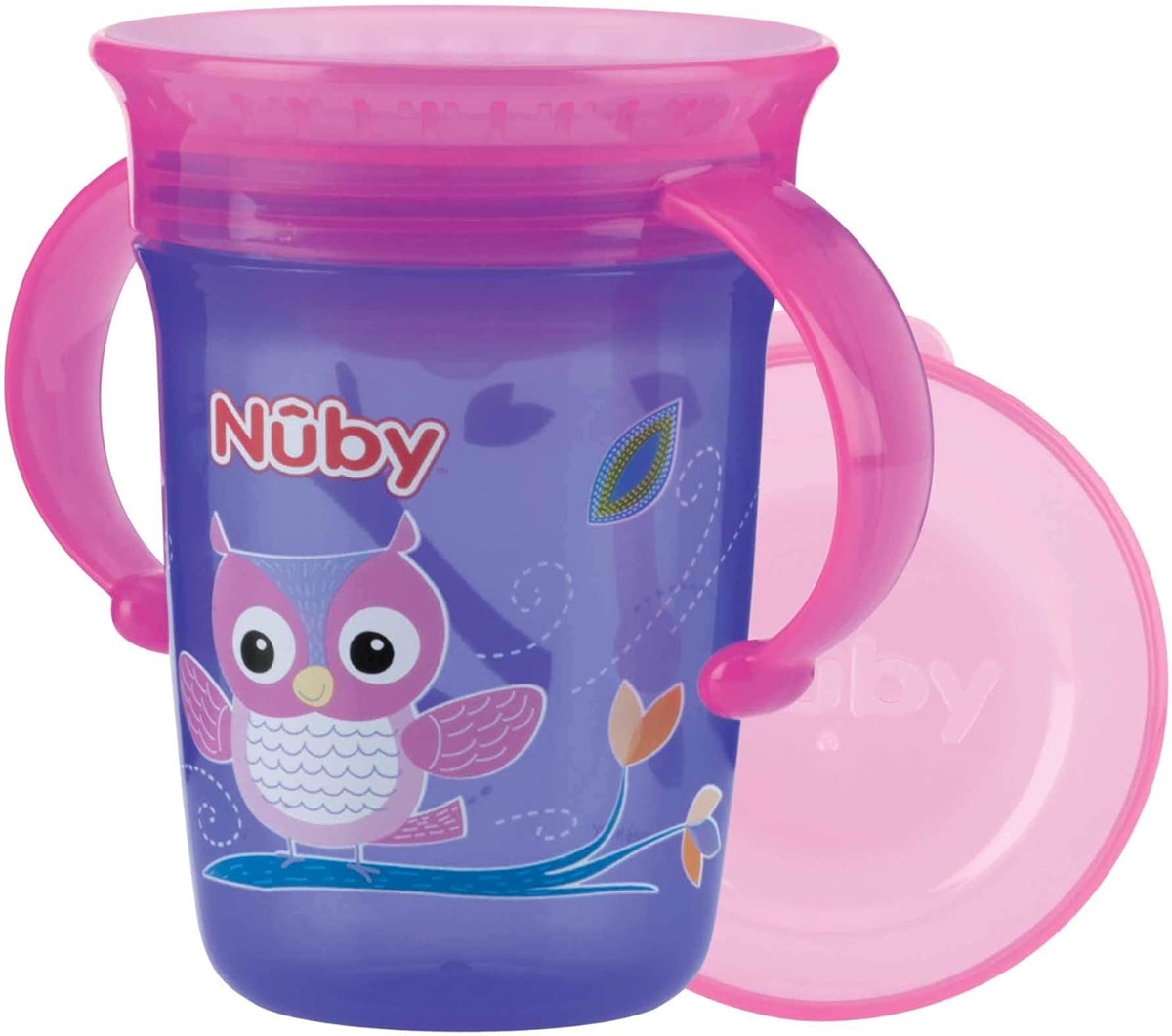 NUBY Wonder Cup nevytekajúci pohár s náustkom 360 stupňov 240 ml 6 m+