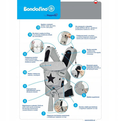 HOPPEDIZ Bondolino Classic ergonomický nosič
