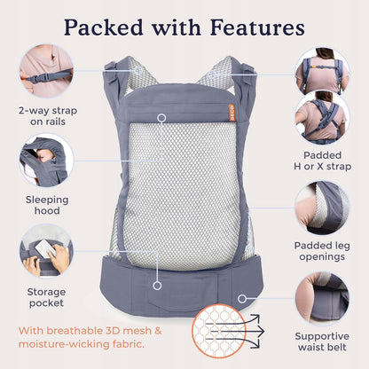 BECO TODDLER nosič na pracky 9-27kg mesh 3d