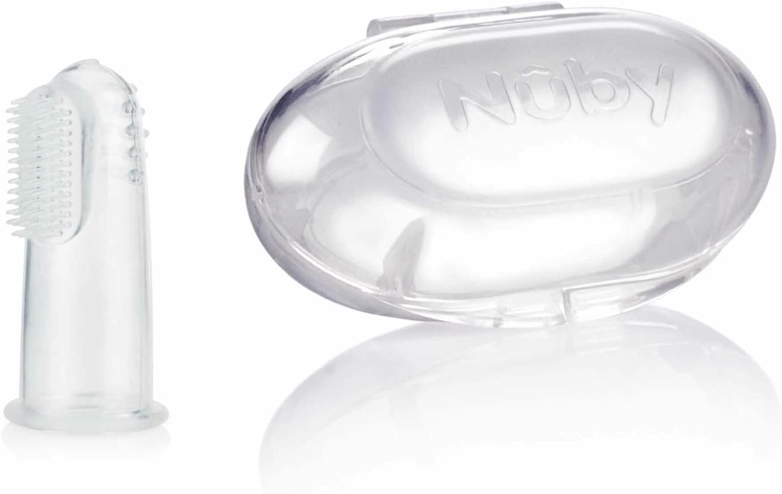 NUBY silikónová zubná kefka na prst + puzdro