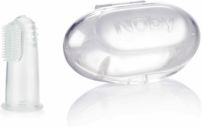 NUBY silikónová zubná kefka na prst + puzdro