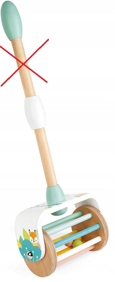 JANOD Pure drevené chodítko s hrkálkou 30 cm