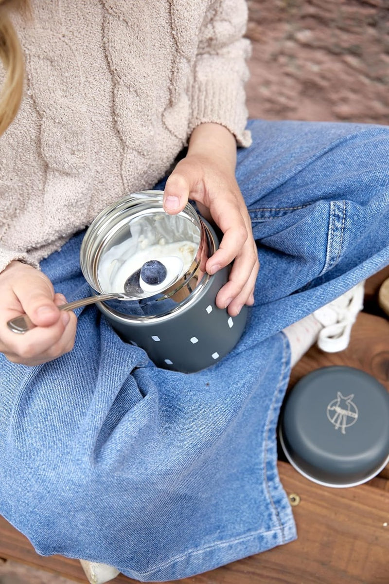 LASSIG Food Jar Happy Prints OCEĽOVÁ TERMOSKA NA JEDLO 350 ml