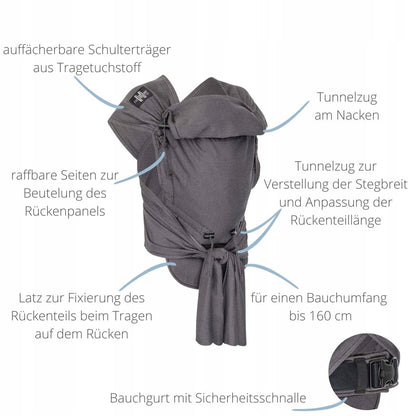 HOPPEDIZ hop-tye buckle ergonomický nosič 0 – 30 mes.