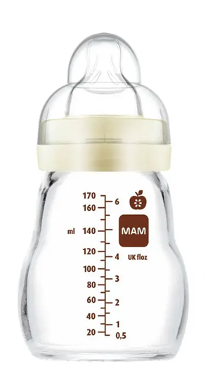 MAM Feel Good sklenená fľaša 170 ml 0 m+ cumlík 1