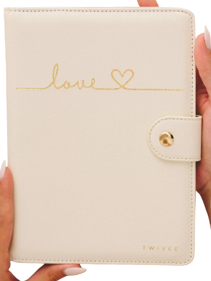 TWIVEE Love puzdro na tehotenskú kartu z umelej kože 15,5 x 21 cm