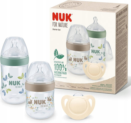 NUK set de 2 biberones para bebés + chupete con control de temperatura