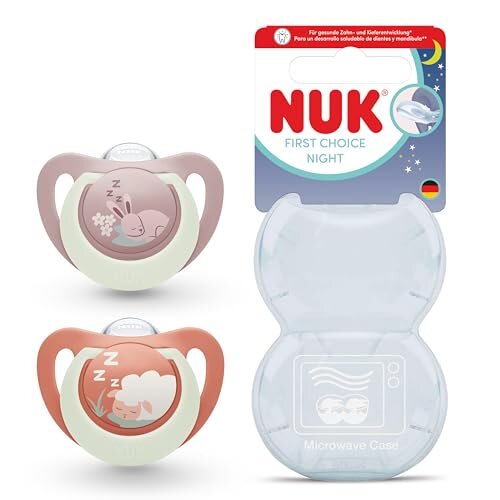 NUK First Choice Night smoczki 6-18m królik i owca 2 szt.