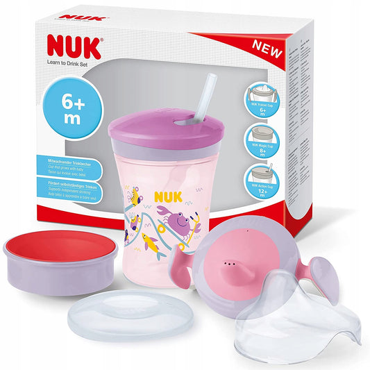 NUK sada na učenie pitia pohárik + 3 náustky