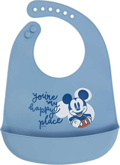 STOR silikonowy śliniak z kieszonką MICKEY MOUSE