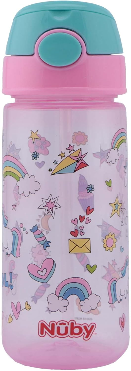 NUBY Straw Cup tritanová láhev s brčkem 4 m+ 540 ml