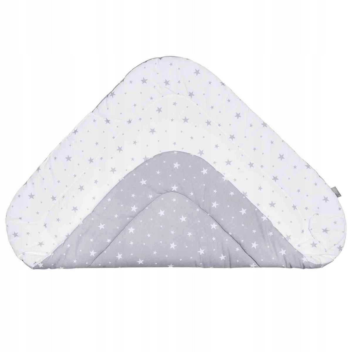 SEVIRA KIDS rożek becik 80 x 80 cm dwustronny szaro-biały z motywem gwiazdek