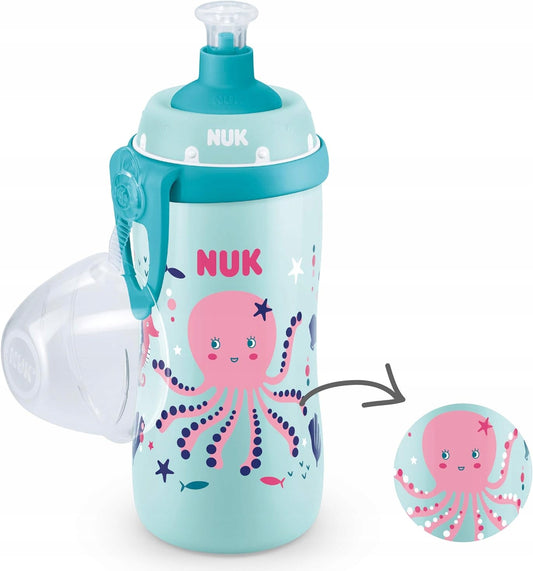 NUK Junior Cup FĽAŠA 18 m+ náustok push-pull 300 ml CHAMELEÓN EFEKT