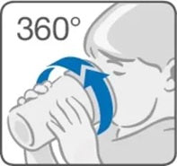 NUK Mini Magic Cup netečúci pohár 360° 160 ml 6 m+ svietiaci v tme