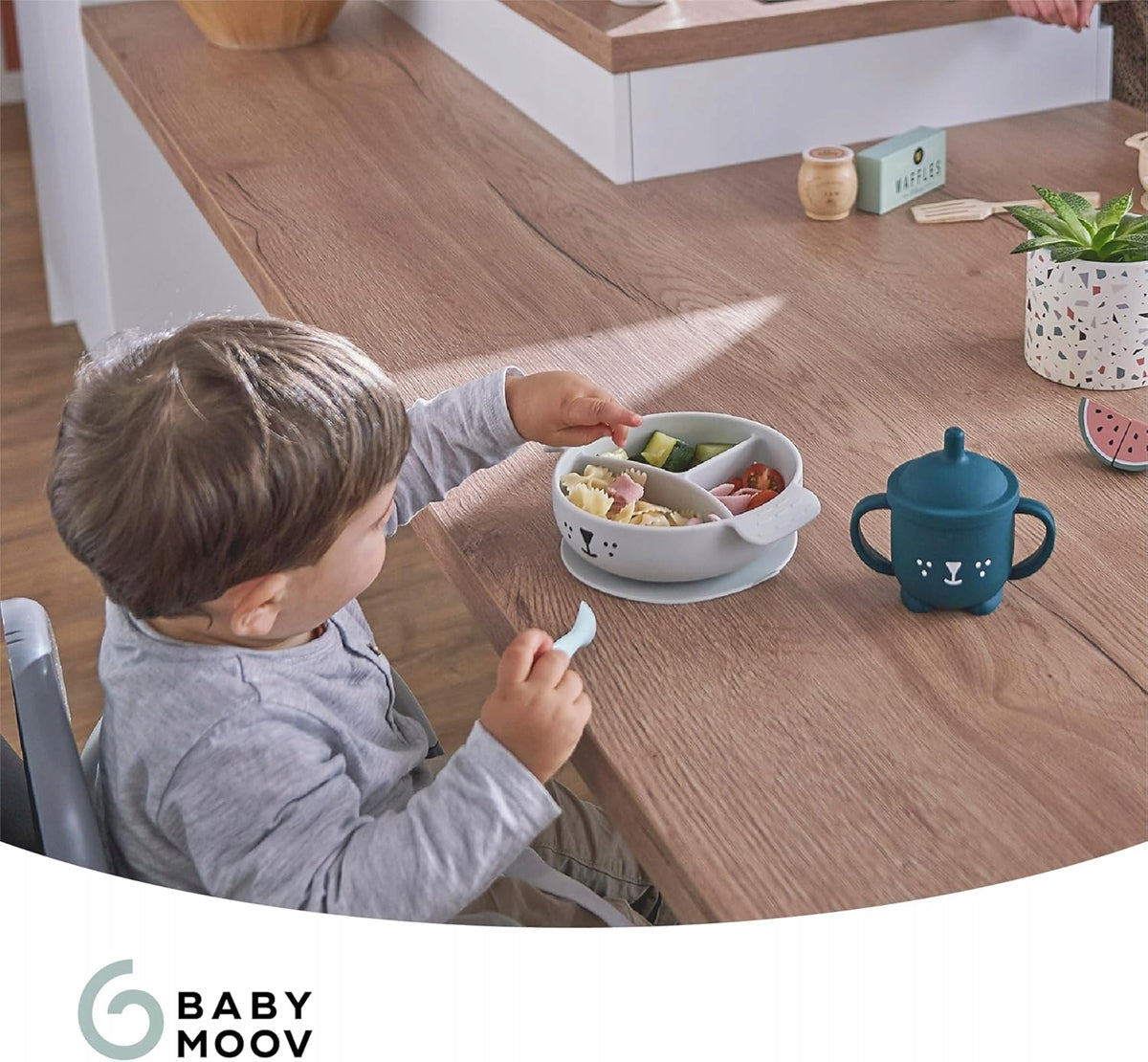 BABYMOOV LEARN'ISY súprava riadu 15-24m, silikón