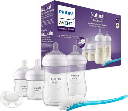 PHILIPS AVENT Natural Response sada 4 fliaš, cumlík a kefa