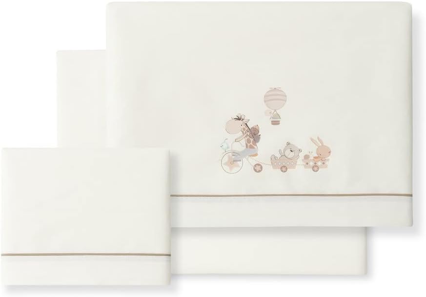 INTERBABY 3-dielna súprava posteľnej bielizne 60x120 / 40x60 / 103x150 + závesná dekorácia