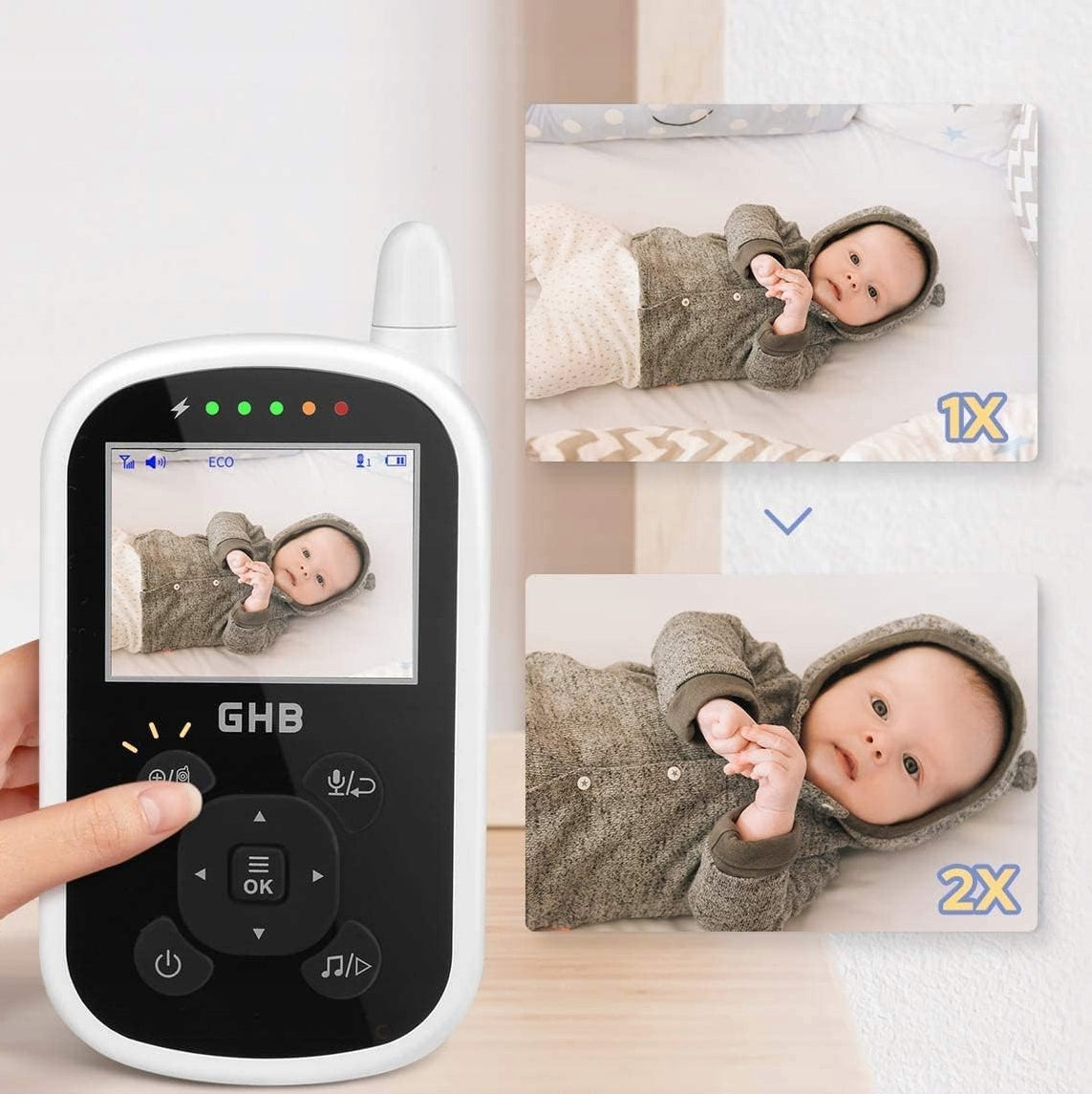 GHB UU24 digitálna elektronická pestúnka 2,4" LCD