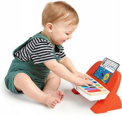 HAPE Cal's First wooden touch piano with musical notes and 6 melodies