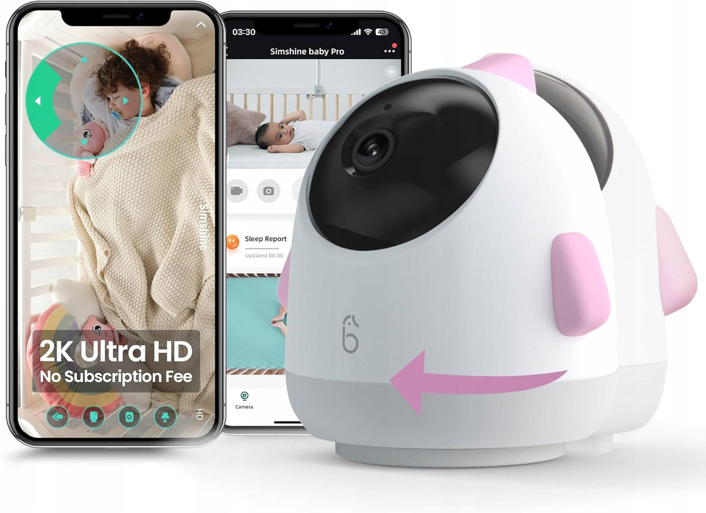 SIMSHINE Baby Pro elektronická video pestúnka 2K FHD + stojan