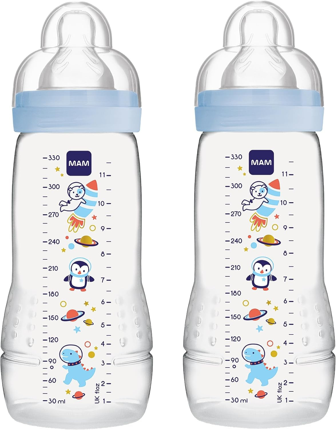 MAM Easy Active flaskset 2x 330 ml 4 m+ napp 2 KOSMOS