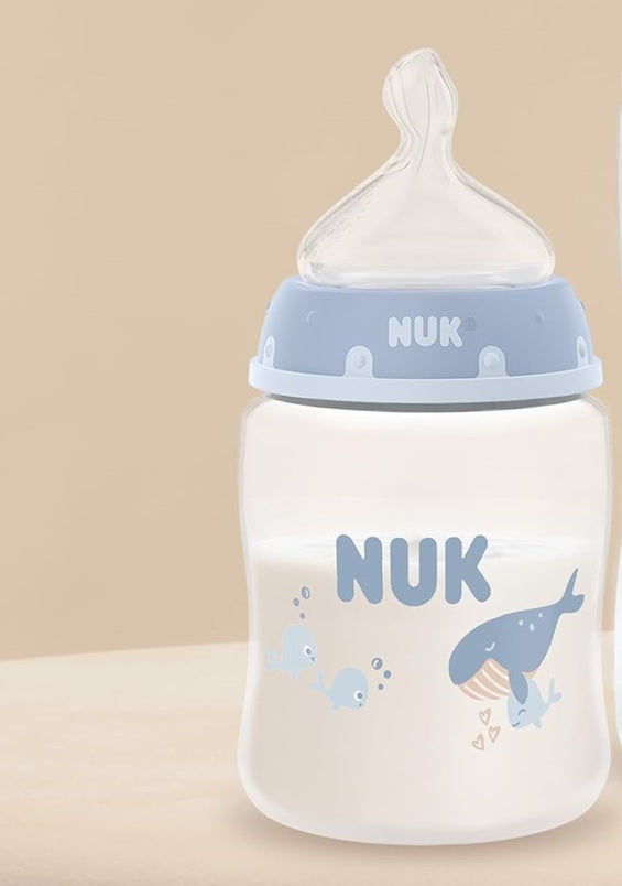 NUK First Choice súprava 4× fľaša 150/300 ml cumlíky S/M 0–3 m+ VEĽRYBA