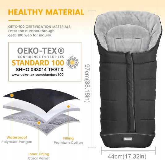 MIRACLE BABY Universalschlafsack für Kinderwagen, gefüttert