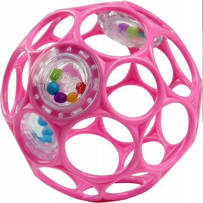 BRIGHT STARTS Oball Rattle silikónové úchopové hryzátko s hrkálkou 10 cm