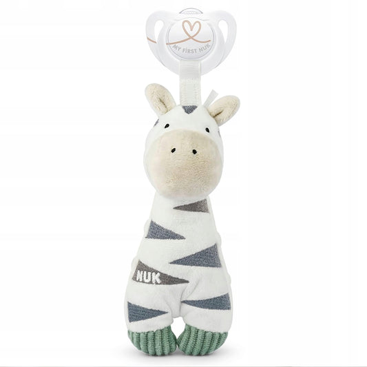NUK Little Friend cumlík s plyšovou hračkou ZEBRA 0-6 m