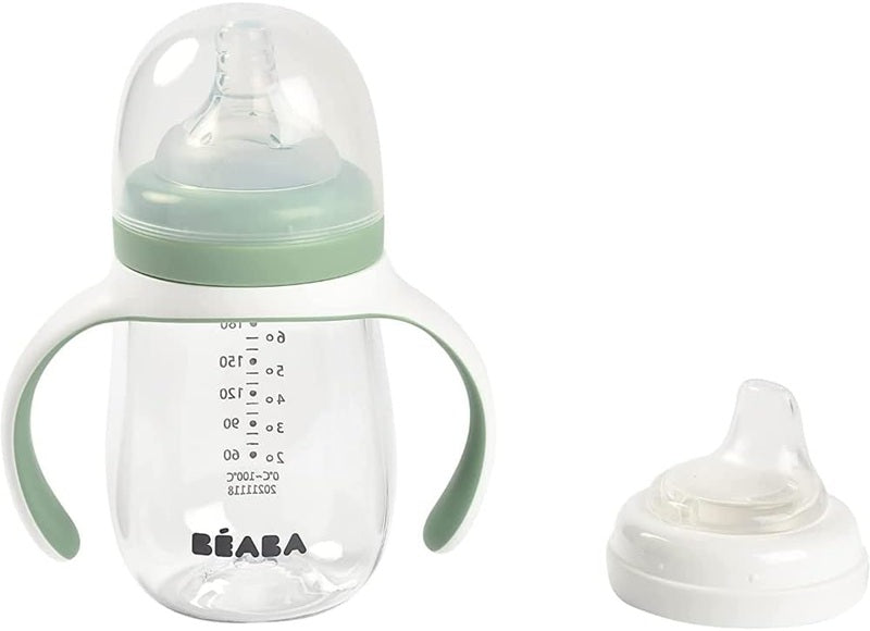 BEABA Training Bottle 2 v 1, netečúci pohárik s dvoma náustkami, 210 ml, od 4 mesiacov