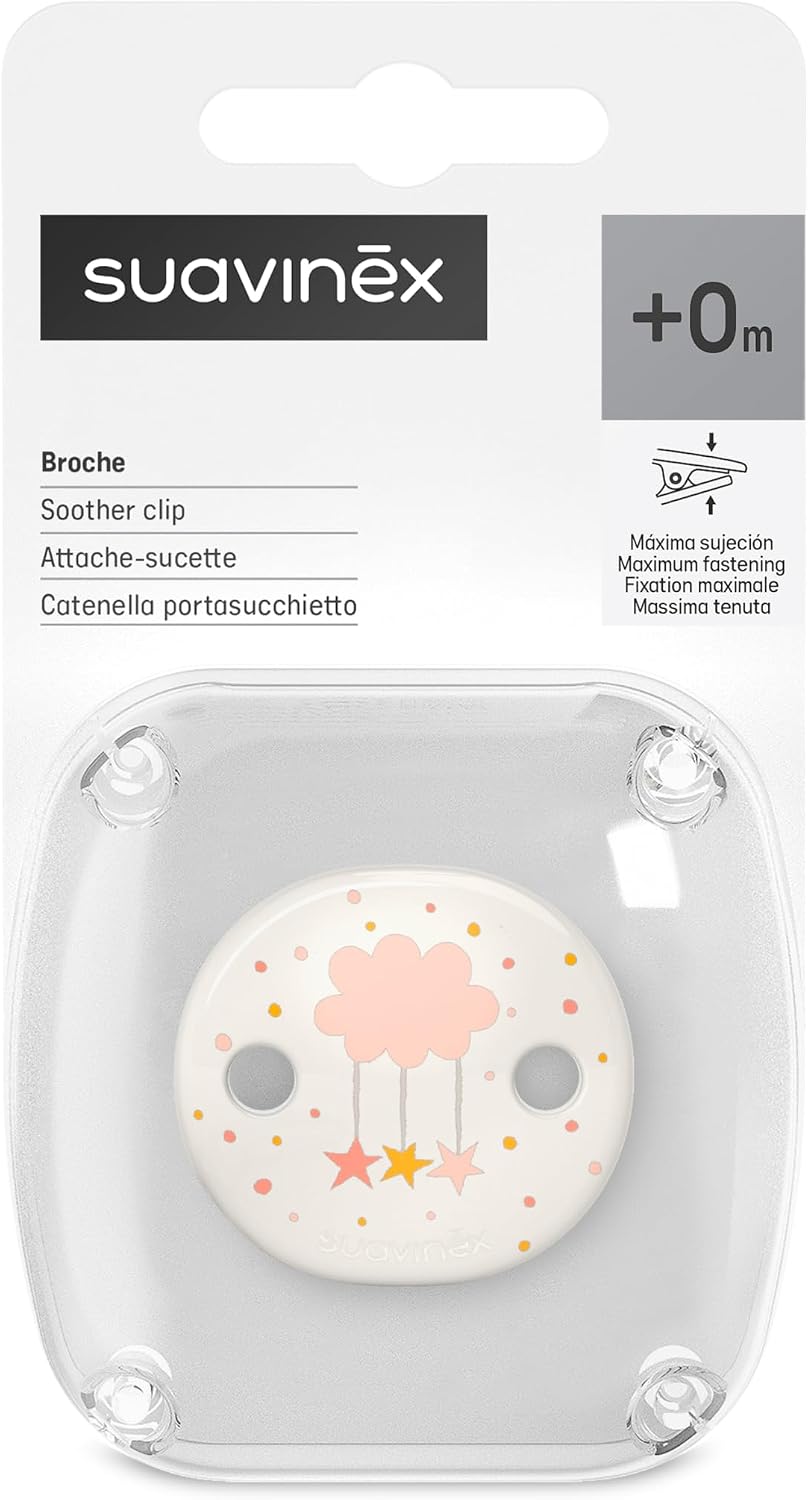 SUAVINEX Dreams pacifier holder with clip 0+