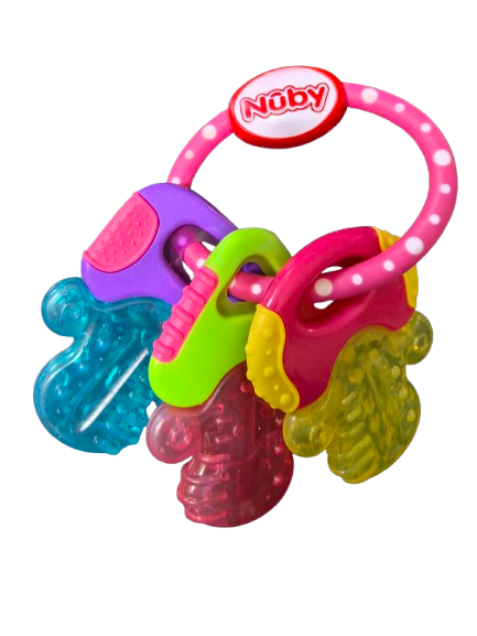 NUBY IcyBite silikónové chladiace hryzadlo 9 x 14 cm KĽÚČE