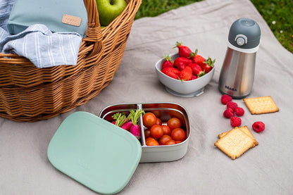 BEABA desiatový box lunchbox NEREZOVÁ OCEĽ 760 ml s priehradkami