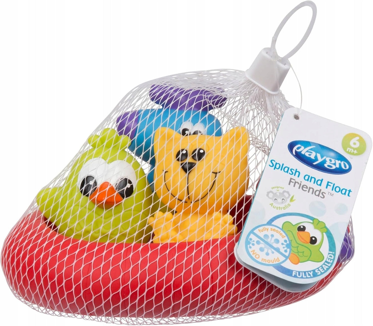 PLAYGRO Splash and Floatbath toysage 6 m+colours red, yellow, green, bluewidth of boat 13 cm, length 17