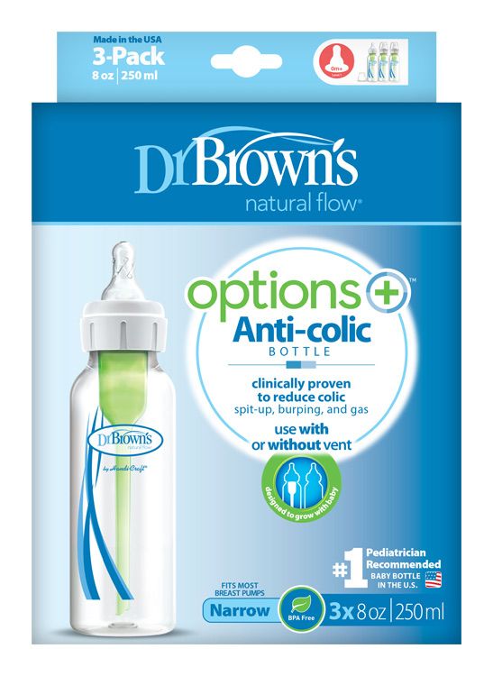 Fľaša Dr.Brown's antikoliková Options + úzka 3x 250 ml plastová