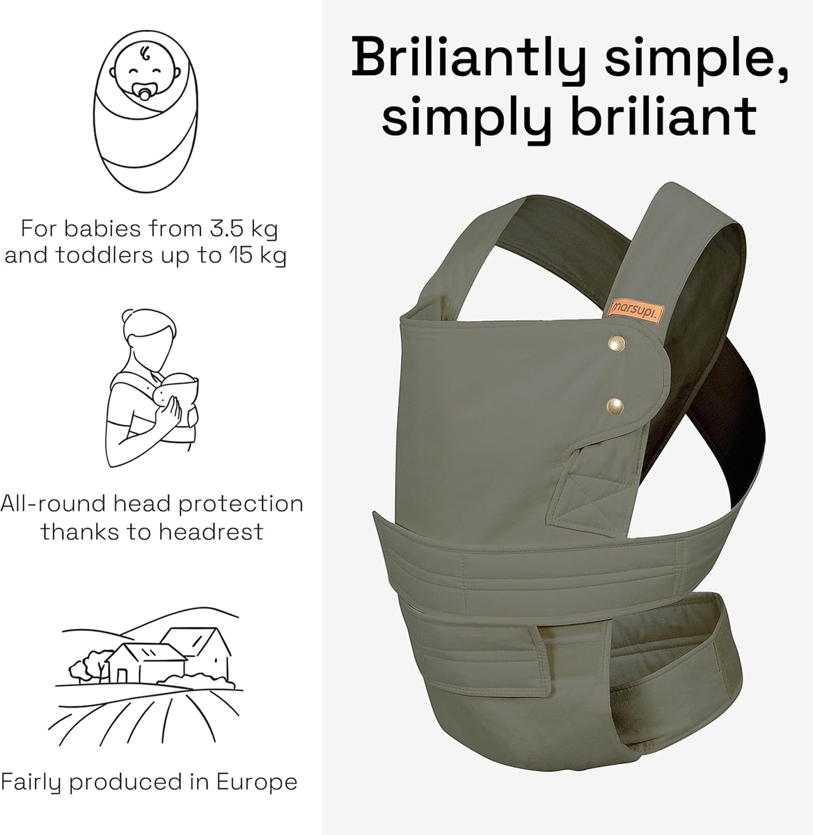 MARSUPI 2.0 ergonomický nosič S/M 3,5 - 15 kg