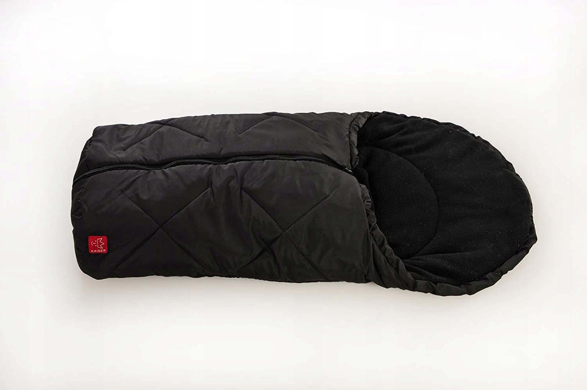 KAISER Fleece ŚPIWOREK polarem 80 x 40 cm czarny do wózka i fotelika, miękki śpiworek dziecięcy
