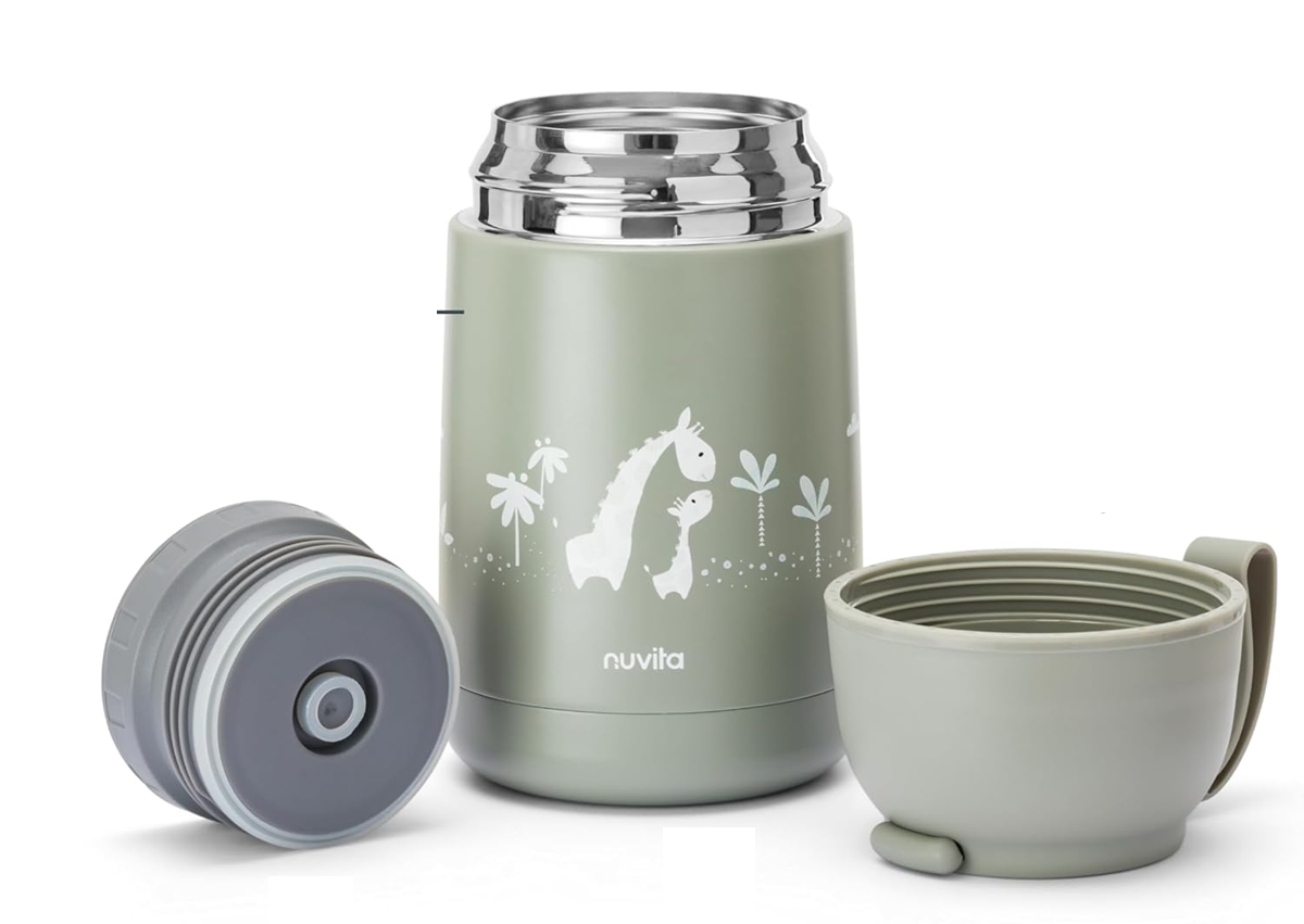 NUVITA 4475 jedálenská termoska z nehrdzavejúcej ocele 620 ml 0+ ŽIRAFY