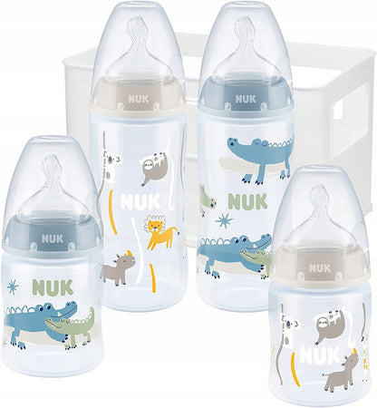 NUK First Choice+ štartovacia súprava 4 fľaše + organizačný košík 0-6 m