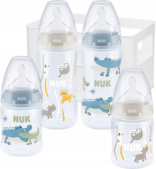 NUK First Choice+ set iniziale 4 biberon + cestino organizer 0-6 m