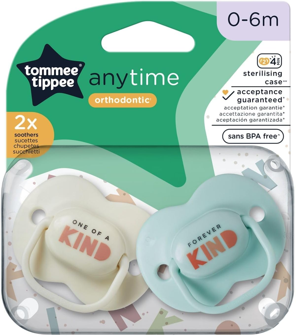TOMMEE TIPPEE AnyTime cumlíky x2 0-6 mesiacov ORTODONTICKÉ