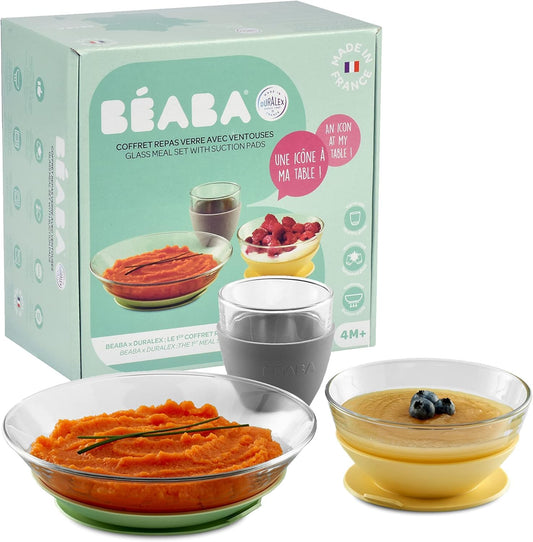 BEABA siliconen servies set met zuignap DURALEX 3-delig.