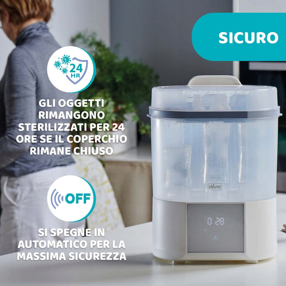 CHICCO parný sterilizátor so sušičkou All in One